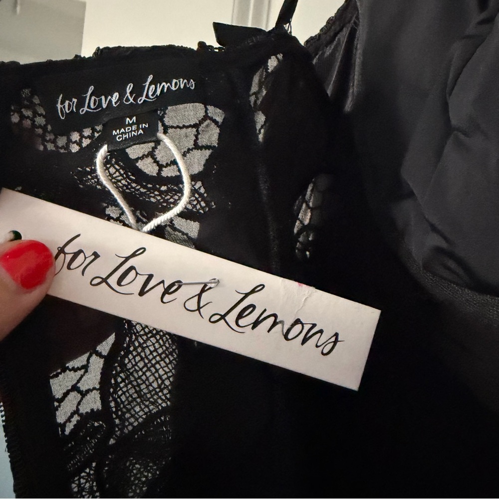 For Love & Lemons Black Lace Mini Dress - Picture 3 of 4